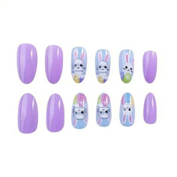 NEW! 🐰 Easter Bunny Press on Nails🌷 Easter Eggs Spring - Picture 2 of 5